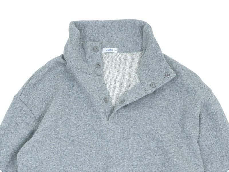 maillot snap henley sweat trainer TOP GRAY