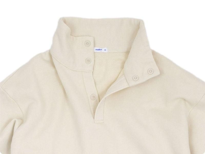 maillot snap henley sweat trainer ECRU