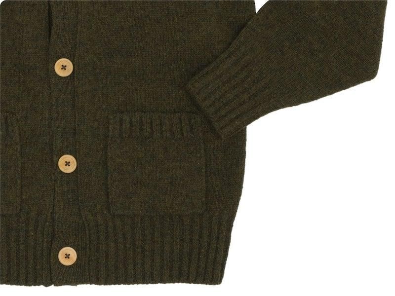 Charpentier de Vaisseau Karly Shetland Crew Neck Cardigan OLIVE