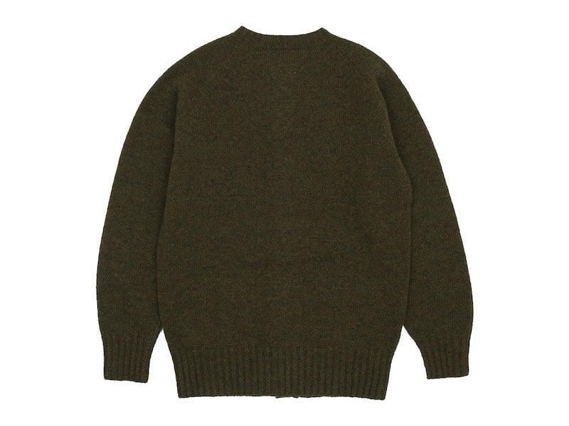 Charpentier de Vaisseau Karly Shetland Crew Neck Cardigan OLIVE