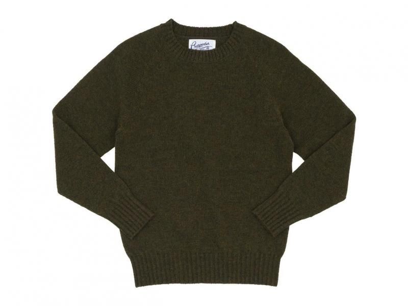 Charpentier de Vaisseau Karl Shetland Crew Neck Knit OLIVE