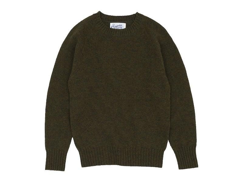 Charpentier de Vaisseau Karl Shetland Crew Neck Knit OLIVE