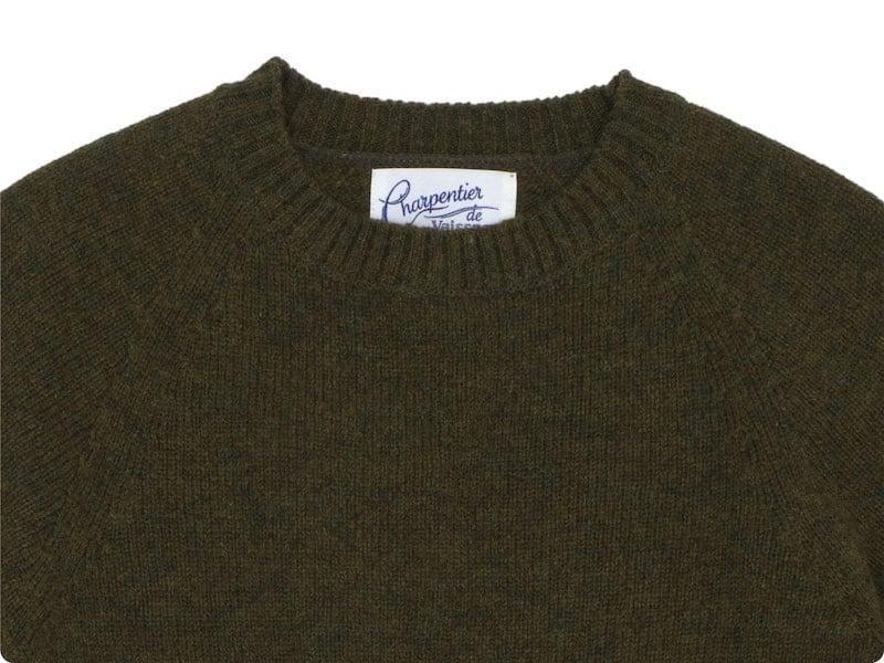 Charpentier de Vaisseau Karl Shetland Crew Neck Knit OLIVE
