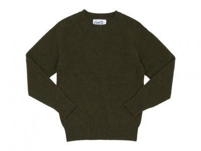 Charpentier de Vaisseau Karl Shetland Crew Neck Knit OLIVE