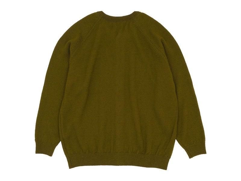 maillot mature wool raglan crew cardigan GOLD