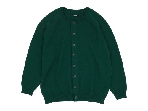 maillot mature wool raglan crew cardigan GREEN