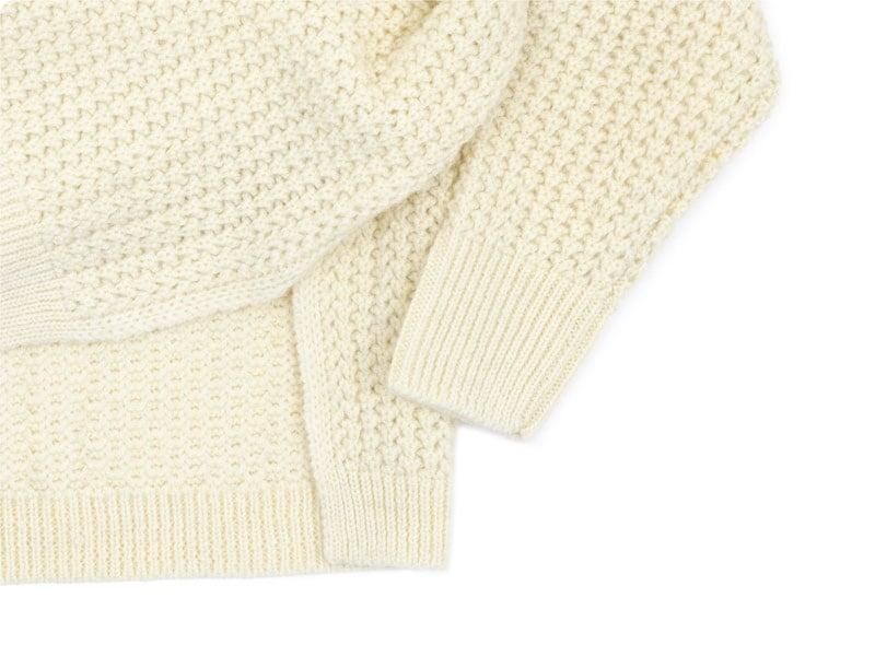 homspun(ホームスパン) 英国羊毛 タック編みプルオーバー オフ