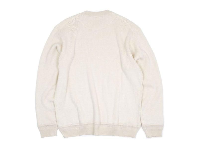 YAECA WOOL-LIKE COTTON RIB CREW NECK L/S NATURAL ̥󥺡
