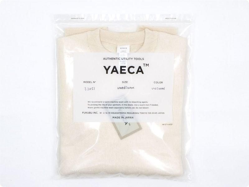 YAECA WOOL-LIKE COTTON RIB CREW NECK L/S NATURAL ̥󥺡