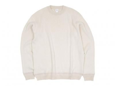 YAECA WOOL-LIKE COTTON RIB CREW NECK L/S NATURAL ̥󥺡