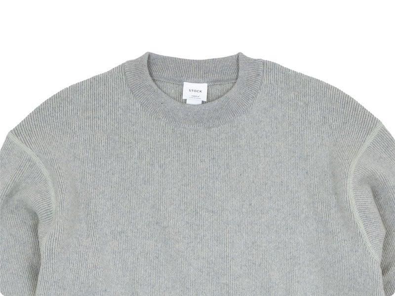 YAECA WOOL-LIKE COTTON RIB CREW NECK L/S GRAY ̥󥺡