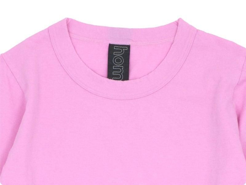 homspun(ホームスパン) 天竺七分袖Tシャツ ピンク homspun