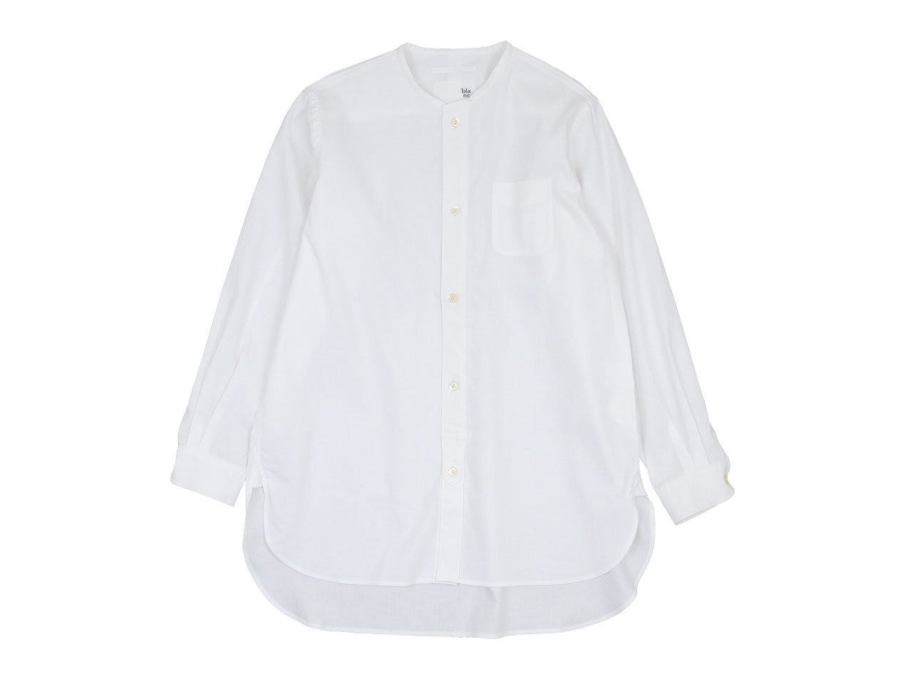 blanc no collar long shirts cotton linen （regular）WHITE