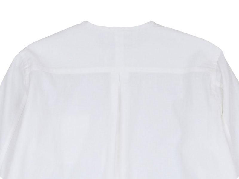 blanc no collar long shirts cotton linen regularWHITE