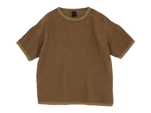maillot linen shirts Tee BROWN 【MAS-22120】
