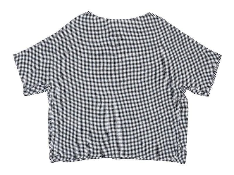 Atelier d'antan Lindenʥǥ Linen Pullover WHITE x BLACK CHECK