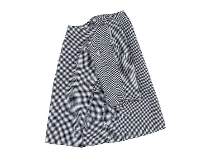 Atelier d'antan Lindenʥǥ Linen Pullover WHITE x BLACK CHECK