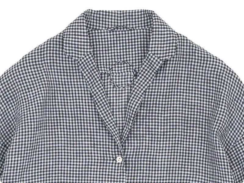 Atelier d'antan Lepereʥڡ Linen Jacket WHITE x BLACK CHECK