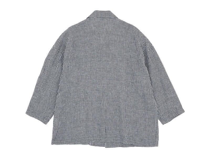 Atelier d'antan Lepereʥڡ Linen Jacket WHITE x BLACK CHECK