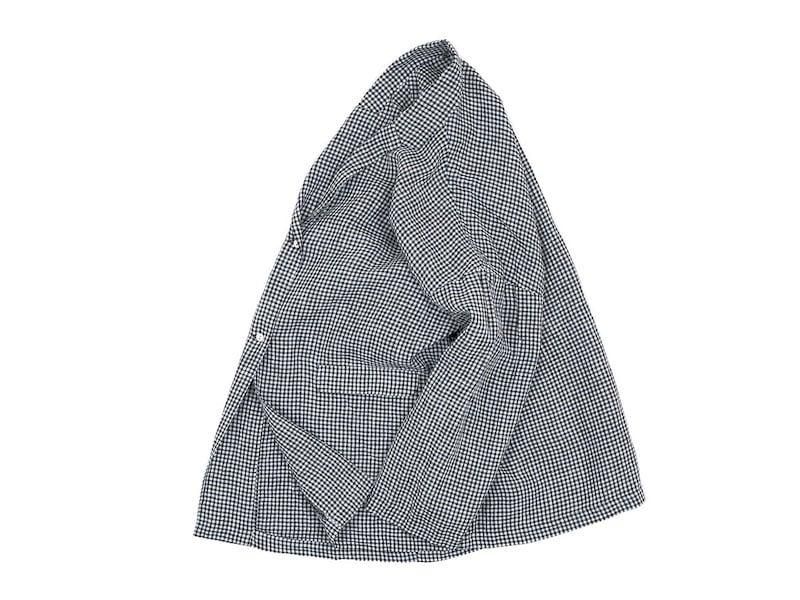 Atelier d'antan Lepereʥڡ Linen Jacket WHITE x BLACK CHECK