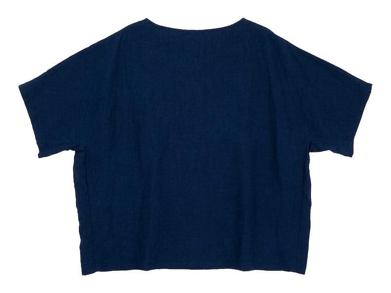 Atelier d'antan Lindenʥǥ Linen Pullover NAVY