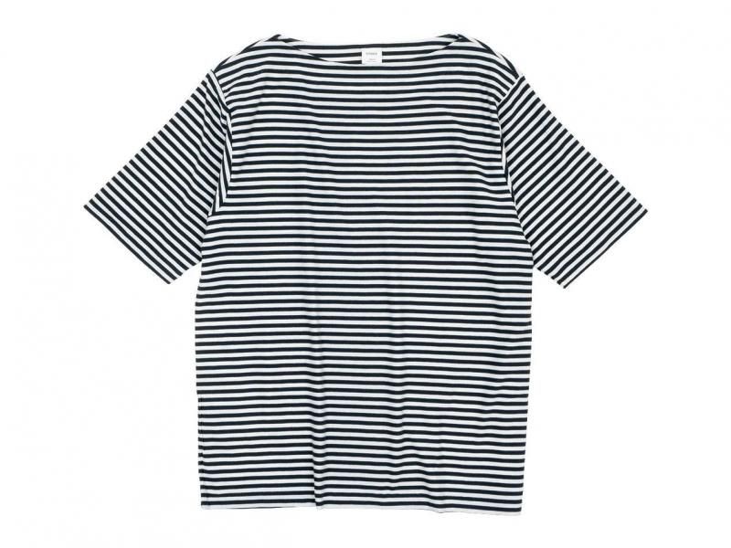YAECA STOCK Ⱦµ ܡȥͥåT ȥ饤 NAVY STRIPE ̥󥺡