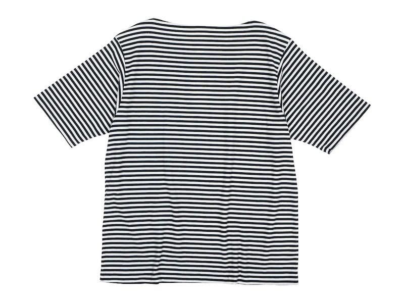 YAECA STOCK Ⱦµ ܡȥͥåT ȥ饤 NAVY STRIPE ̥󥺡