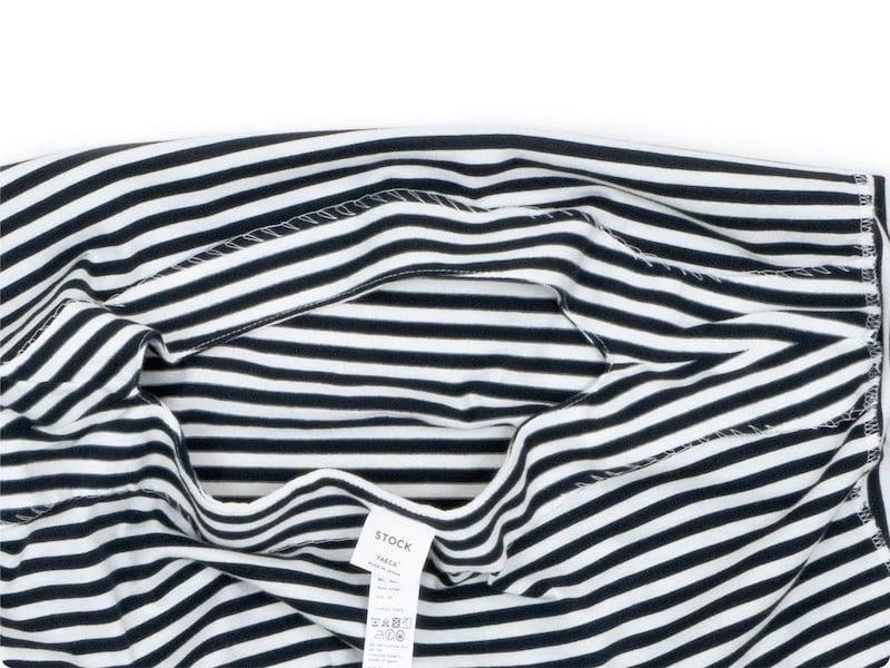 YAECA STOCK Ⱦµ ܡȥͥåT ȥ饤 NAVY STRIPE ̥󥺡
