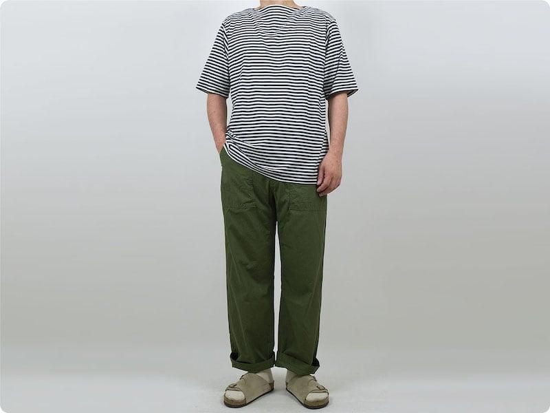 YAECA STOCK Ⱦµ ܡȥͥåT ȥ饤 NAVY STRIPE ̥󥺡