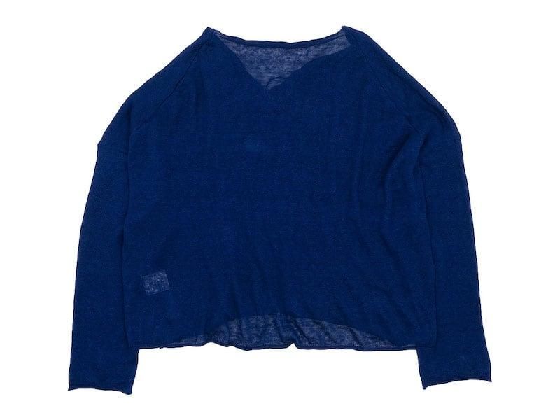 Atelier d'antan Pauletʥݡåȡ Linen Knit Cardigan NAVY