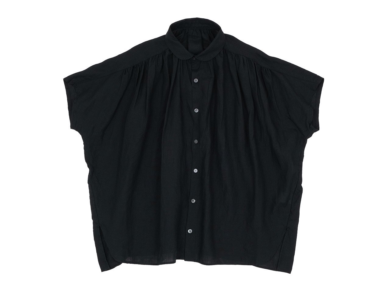 ordinary fits ROUND GATHER SHIRTS BLACK