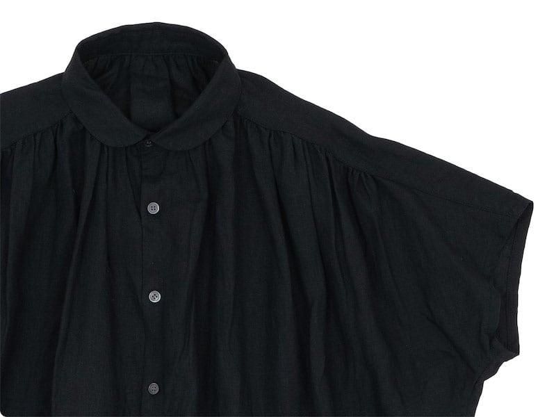 ordinary fits ROUND GATHER SHIRTS BLACK
