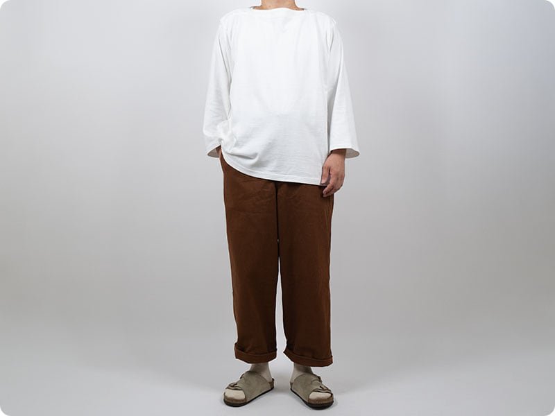 YAECA STOCK BASQUE SHIRT 3/4SLEVE WHITE 〔メンズ〕