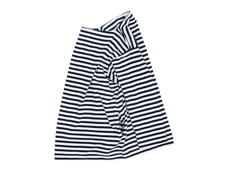 YAECA STOCK BASQUE SHIRT 3/4SLEVE NAVY X OFF WHITE BOLD-ST ̥󥺡