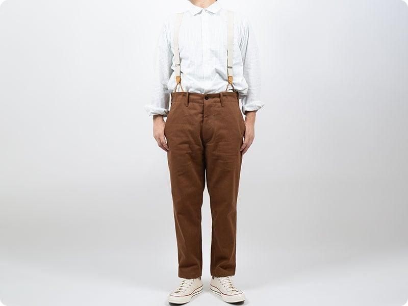 TUKI s/s slim trousers 02brown