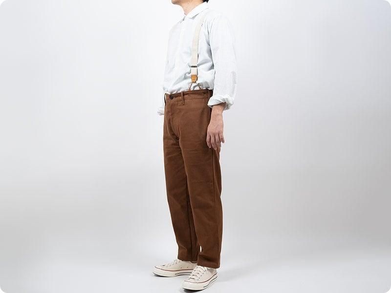 TUKI s/s slim trousers 02brown