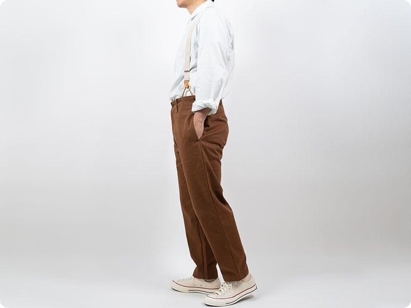 TUKI s/s slim trousers 02brown