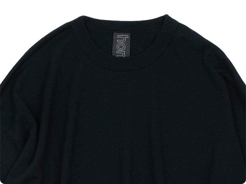 homspun 40/2天竺 長袖プルオーバー ブラック homspun 通販・取扱い