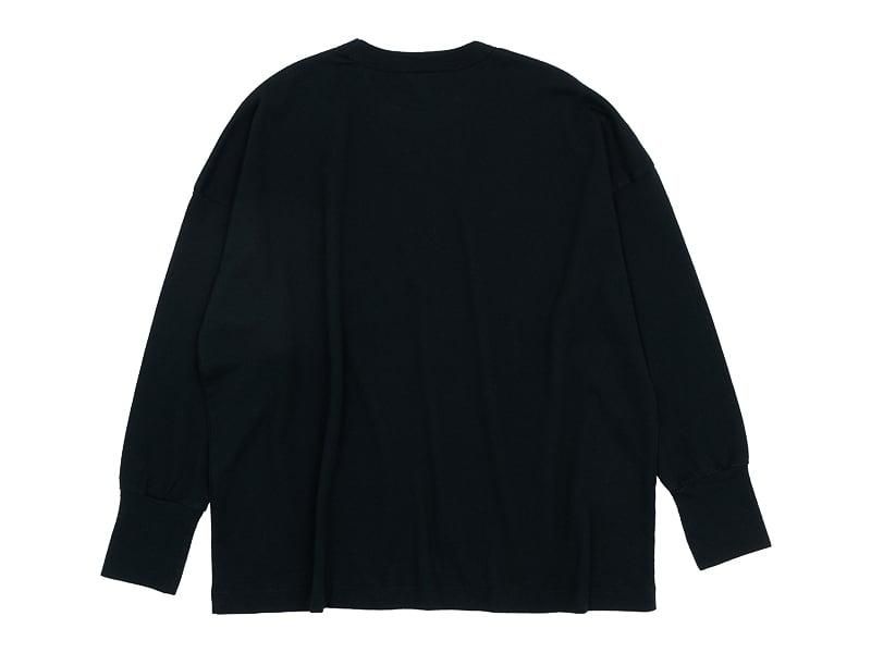homspun 40/2天竺 長袖プルオーバー ブラック homspun 通販・取扱い