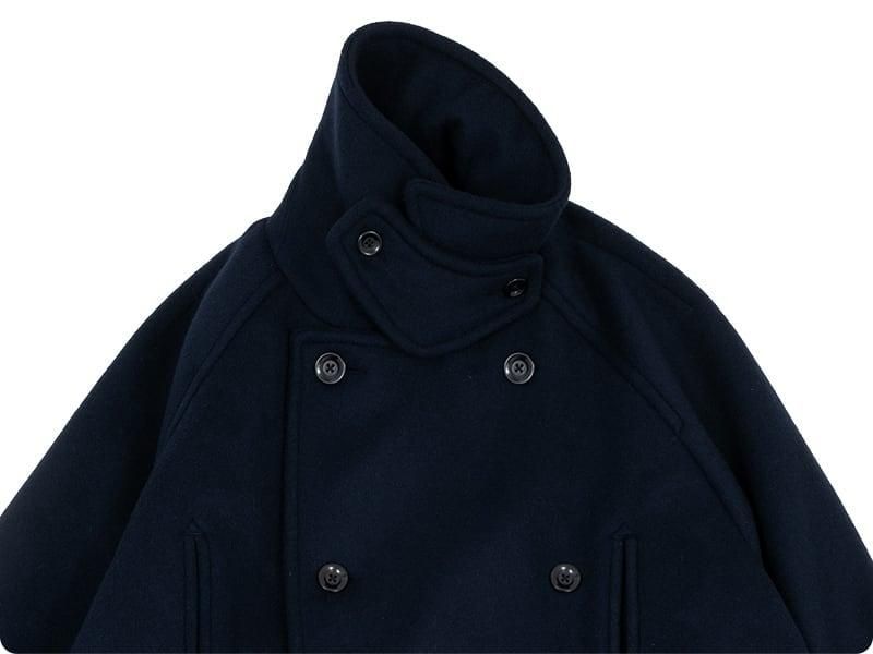 maillot mature double face beaver big pea coat NAVY