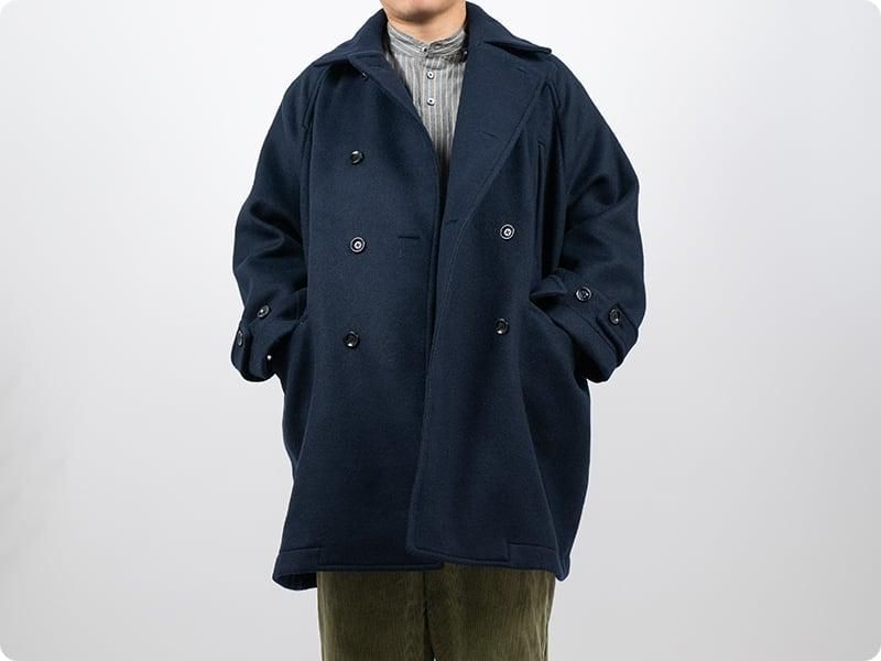 maillot mature double face beaver big pea coat NAVY