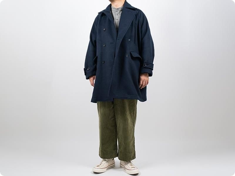maillot mature double face beaver big pea coat NAVY