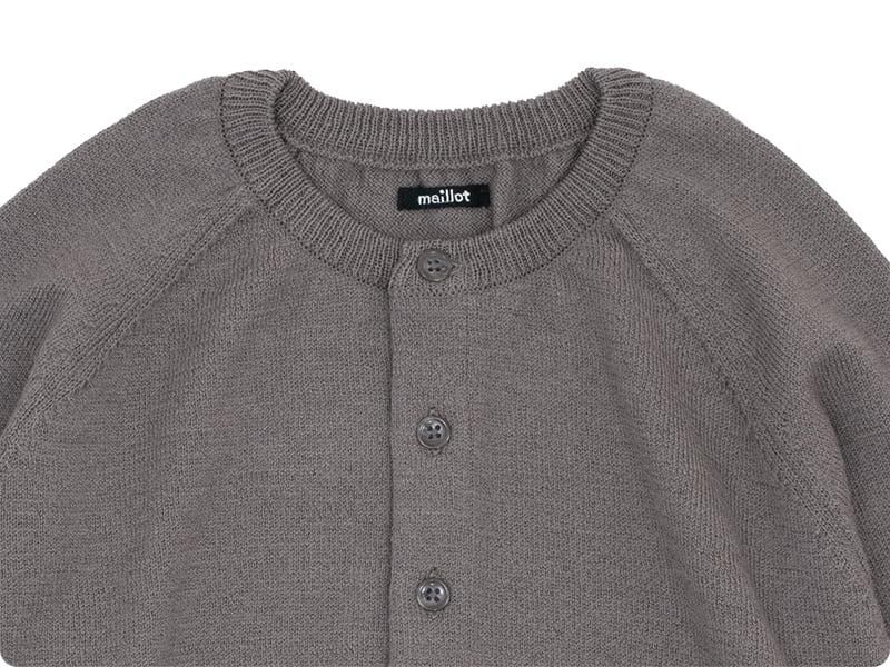 maillot mature wool raglan crew cardigan GRAGE