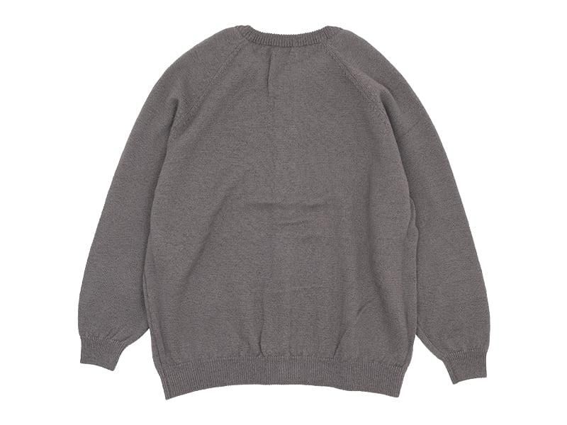 maillot mature wool raglan crew cardigan GRAGE