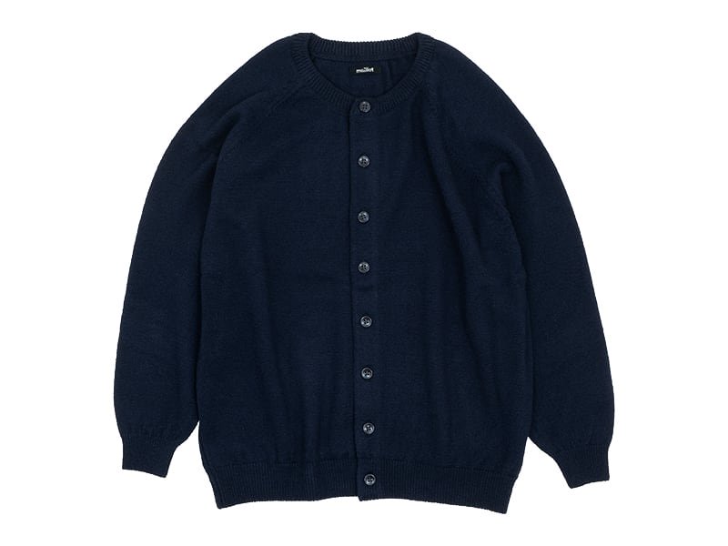 maillot mature wool raglan crew cardigan NAVY