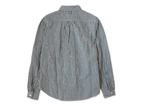 maillot Sunset round collar work gingham check shirts BLACK x WHITE