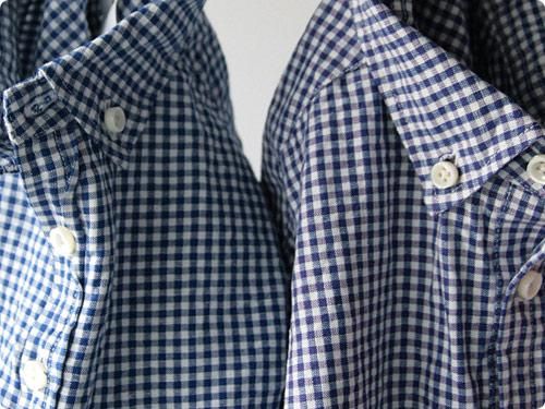 maillot Sunset B.D. gingham check shirts BLUE x PURPLE