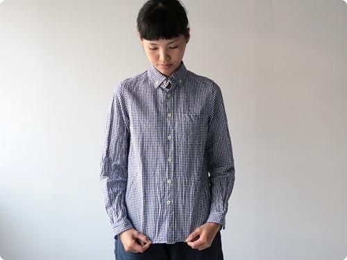 maillot Sunset B.D. gingham check shirts BLUE x PURPLE