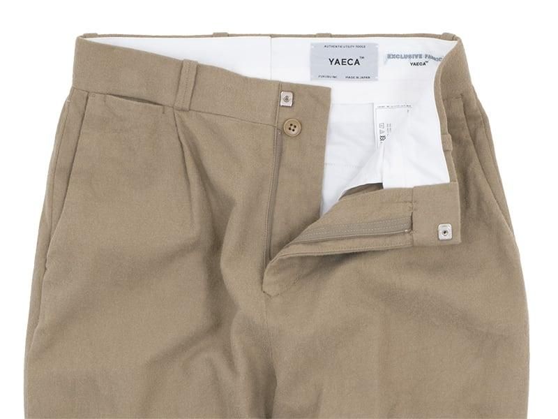 YAECA チノパン タックストレート KHAKI 〔レディース〕【63655