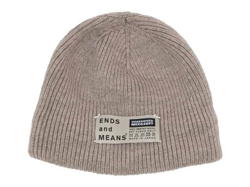 ENDS and MEANS Whole Garment Grandpa Knit Cap Mix Beige